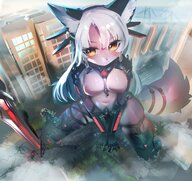 breasts furry tail city destruction sword utta