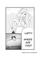 monochrome nami one_piece unaware monkey_d_luffy bra_entrapment clothing_entrapment sombertiny