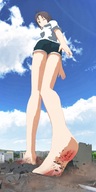 giantess feet city mega black_hair destruction smiling 5nbe digital_render