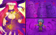 breasts drawing nipples giantess nude panties feet upskirt blonde butt shrinking pink_hair witch heart giantesses magic bell majoumegami
