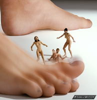 giantess feet toes barefoot goddess bbw foot_crush shrunken_people shrunken_woman olympia digital_render ashkiiwolf