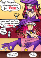 breasts drawing giantess comic tiny pink_hair witch bell majoumegami