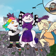 wings city destruction dress cute airplane super_deformed rampaging galaxi