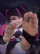 feet color street_fighter juri juri_han fooooly smirking street_fighter_six