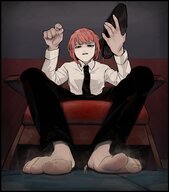 feet color shoes from_below looking_at_viewer steam fooooly makima chainsaw_man