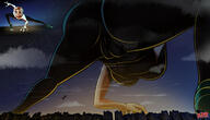 breasts drawing giantess giga city blonde butt buildings shoes camel_toe crouching costume new_york_city web gwen_stacy miles_morales spider-man marvel_comics spider-gwen kisparlius