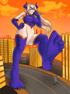 breasts giantess city mega blonde street foot_crush tinies my_hero_academia mt._lady velvet-lily