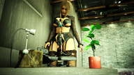 gentle panties blonde long_hair clothed bra brunette stockings multiple_sizes shorts shrunken_people standing size_comparison leather_pants lace digital_render fater