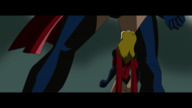 breasts giantess mega blonde large_breasts long_hair butt clothed gloves boots animation mask avengers costume leotard scarf looking_at_tiny bare_legs ms_marvel marvel_comics carol_danvers webart20 moonstone karla_sofen