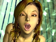 giantess vore mega tongue swimsuit mouth brunette brown_eyes pool shrunken_man diving_board digital_render