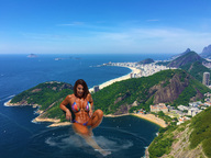 bikini giantess collage giga city beach wet wonderslug sitting muscles abs coast athletic ships carol_saraiva