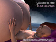nude butt sex butt_crush mini_giantess sitting collar gorthag digital_render up_close bald playthings reverse_cowboy