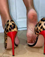 collage high_heels tiny foot_crush unaware shrunken_man naked_man up_close msku