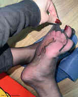 collage feet domination nylons shrunken_man close_up entrapment naked_man pedicure manicure msku