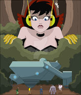 breasts drawing giantess wings blonde color blue_eyes sword purple_hair brunette gloves spaceship short_hair shrunken_woman shrunken_man forest avengers bug outdoors costume ant-man spear white_skin green_skin looking_at_tiny flare janet_van_dyne marvel_comics nightcore100 the_wasp avengers_earths_mightiest_heroes micronauts quark arcturus_rann marionette