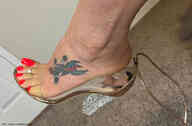 collage feet high_heels shrunken_man close_up entrapment naked_man pedicure tattoo toe_rings marklovefeet