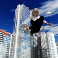 breasts giantess city mega blonde destruction barefoot buildings helicopter climbing brown_eyes vehicles costume crane digital_render gwen_stacy spider-man marvel_comics spider-gwen anttiergod