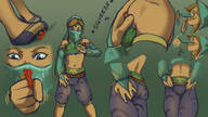 drawing vore butt giant blue_eyes red_hair shrunken_woman kononiko clothing_entrapment link_(legend_of_zelda) twink body_rubbing