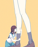 drawing collage color brunette amazon worship lesbians shrunken_woman emageht schoolgirl_outfit