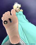 shrinking super_mario foot_pov princess_rosalina mario_galaxy foot_stomp feet_pov foot_sole