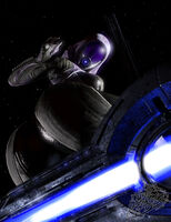 breasts giantess giga alien space butt armor tali mask hood behind_view thick_thighs digital_render cosmic_giantess mass_effect talizorah quarian bakedalaskabigs mass_relay