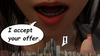 city mouth brunette final_fantasy tifa story office table skyscraper red_lips shrunken_city unwilling digital_render fantasize3d offer a_wicked_temptation