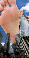 giantess crush collage blonde destruction clothed soles short_hair running screaming under_foot aircraft qwertygts skysraper