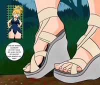 drawing blonde color story gore shoe_crush outdoors platform_sandals trees liebetheminish