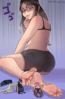 drawing giantess feet foot_worship worship shrunken_woman buttercupzoey