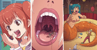 giantess karbo vore teeth uvula mawshot minigirl throat cleaning snake_girl implied_vore scrubbing monstergirl miniguy sheunken_woman