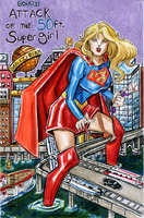 breasts drawing giantess city mega blonde color large_breasts bridge handheld skirt water buildings train boots supergirl parody vehicles metropolis straddling costume cape ships wading lex_luthor attack_of_the_50_foot_woman dc_comics bare_legs daily_planet kryptonite djnebulous