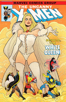 breasts giantess white_hair tail mega blonde butt claws colossus cleavage gloves boots blue_skin storm comic_cover dark_skin corset costume cape belt leotard x-men wolverine emma_frost cyclops nightcrawler marvel_comics
