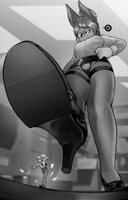 drawing monochrome high_heels foot_crush shrunken_woman batgirl imminent_crush