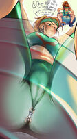 drawing giantess color butt exercise butt_crush red_hair gym on_kinky sports_clothes