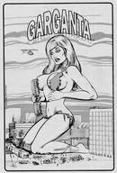 breasts comic monochrome destruction train cruel garganta ripped_clothing