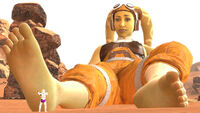 breasts giantess mega alien armor barefoot green_eyes desert lying_down foot_worship sitting star_wars tentacles foot_slave goggles jumpsuit green_skin looking_at_tiny digital_render hera_syndulla stormtroopers lying_on_back virgingamer76 twilek Mega lekku