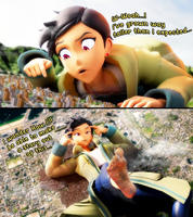 breasts giantess giga city mega comic black_hair destruction barefoot buildings brown_eyes lying_down short_hair airplane pants dark_skin jacket superman lois_lane coat dialogue reporter digital_render dc_comics bantoras lying_on_back my_adventures_with_superman