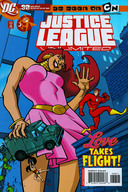 drawing giantess city mega comic black_hair blue_eyes handheld giganta red_hair ponytail dress boots comic_cover vehicles costume wonder_woman earrings belt leotard bracelet justice_league money cover_page flash looking_at_tiny dc_comics bare_legs the_flash armored_truck