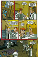 giantess city blonde comic giganta red_hair police scientist dialogue justice_league flash dc_comics the_flash labcoat fingerprint