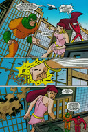 giantess city comic destruction giant helicopter giganta red_hair ponytail dress mask punch fist costume earrings belt justice_league flash dc_comics bare_legs the_flash mirror_master