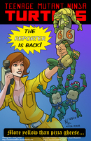 breasts drawing giantess color cleavage brunette parody camera shrunken_man mask comic_cover belt jumpsuit microphone teenage_mutant_ninja_turtles reporter april_oneil no_background axelmedelin turtles
