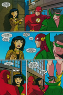 giantess city comic giganta asian ponytail boots mask costume necklace earrings dialogue linda_park justice_league flash dc_comics bare_legs the_flash weather_wizard
