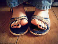 collage toes jeans in_shoe sandals shrunken_man under_toes black_toenails marklovefeet