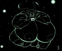 breasts drawing female growth nipples giantess furry giga anthro alien space monochrome huge_breasts breast_expansion smiling moon sitting muscles sketch disney muscle_growth cosmic_giantess gillpanda angel_(lilo_and_stitch) lilo_and_stitch