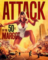 breasts giantess city mega blonde destruction rampage buildings green_eyes angry street parody skyscraper vehicles poster necklace crowds running_away attack_of_the_50_foot_woman bare_legs margot_robbie ai_art franka1945