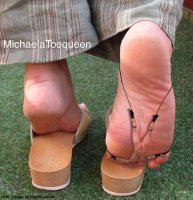 crush collage soles sandals shrunken_man outdoors tied_to_foot marklovefeet