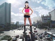 giantess crush city brunette vehicles