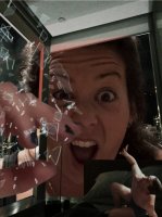 giantess collage city bed brunette shorts glass reaching open_mouth night bedroom necklace looking_in blue_nails looking_at_tiny gtscreator