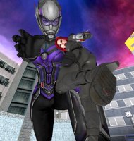 breasts giantess wings mega butt gun high_heels multiple_sizes gloves red_hair boots foot_crush reaching shrunken_woman shrunken_man ant-man belt jumpsuit helmet black_widow digital_render cassie_lang stature marvel_comics hope_van_dyne the_wasp revan67