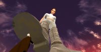 breasts giantess white_hair brunette short_hair boots foot_crush star_wars shrunken_man point_of_view cape imminent_crush digital_render sith bare_midriff padme_amidala padme revan67 count_dooku